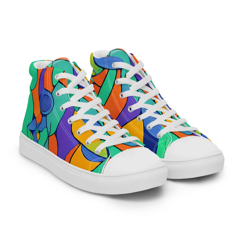 Archipenko Dream on Men's High Top Canvas Shoes — Right Front