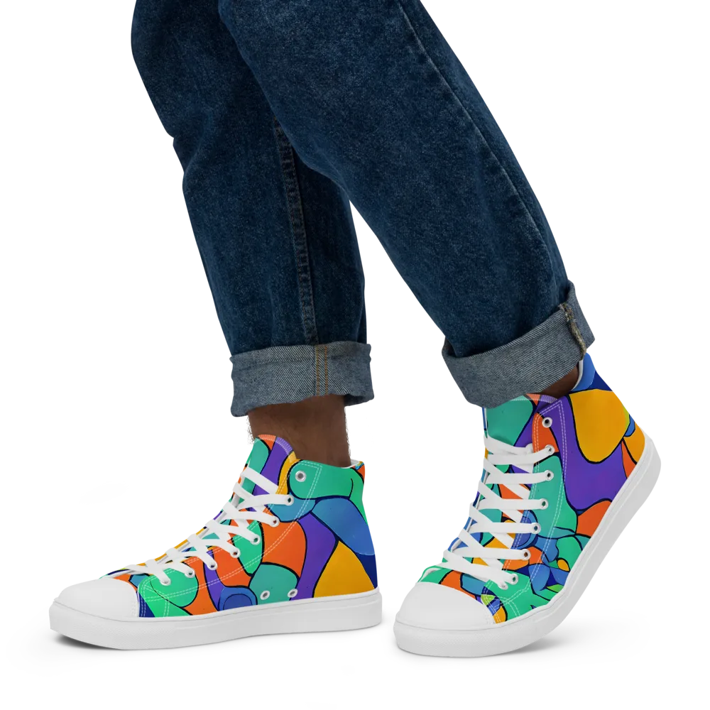 Archipenko Dream on Men's High Top Canvas Shoes — Left