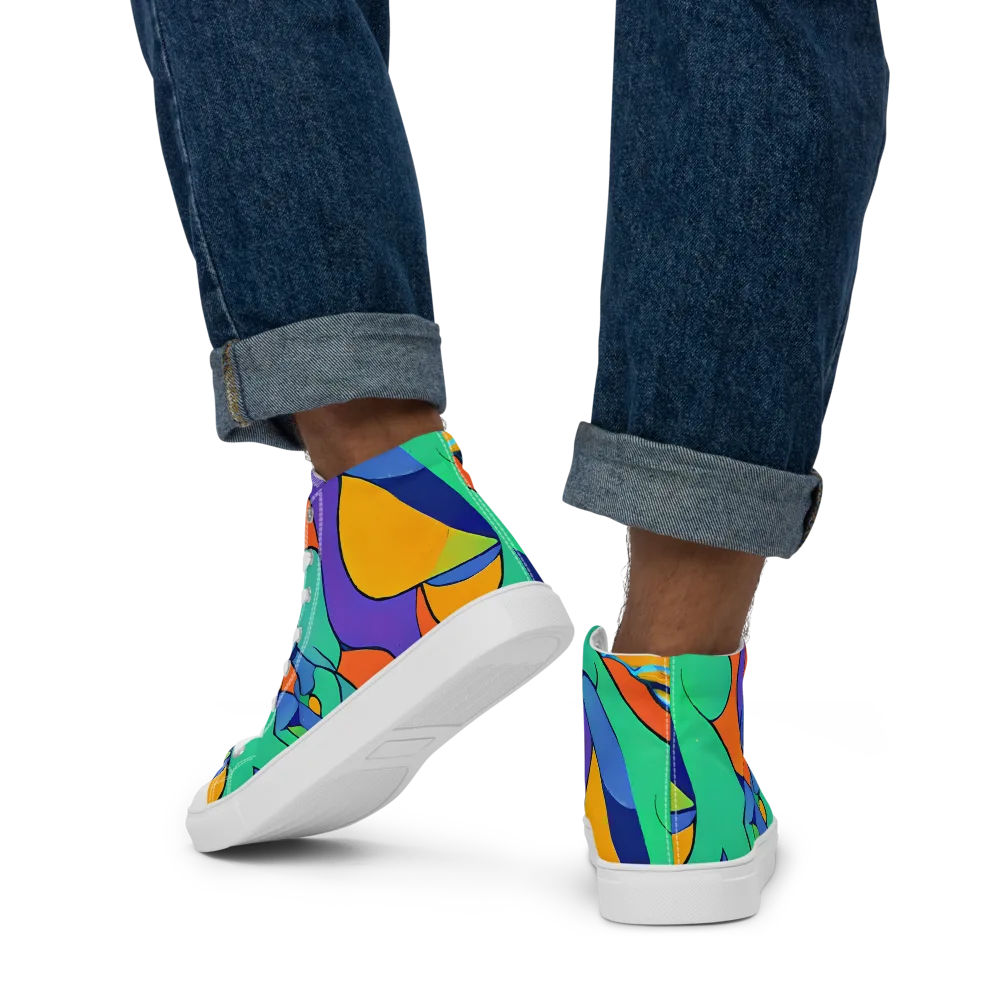 Archipenko Dream on Men's High Top Canvas Shoes — Back