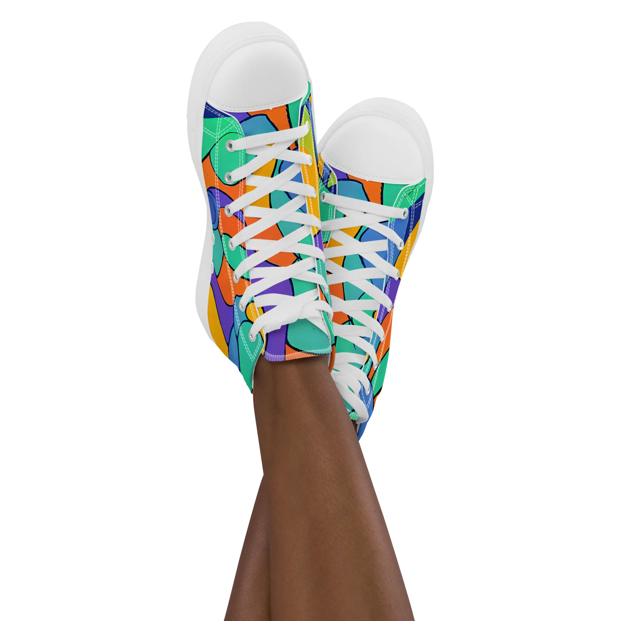 Archipenko Dream on Women's High Top Canvas Shoes — Front