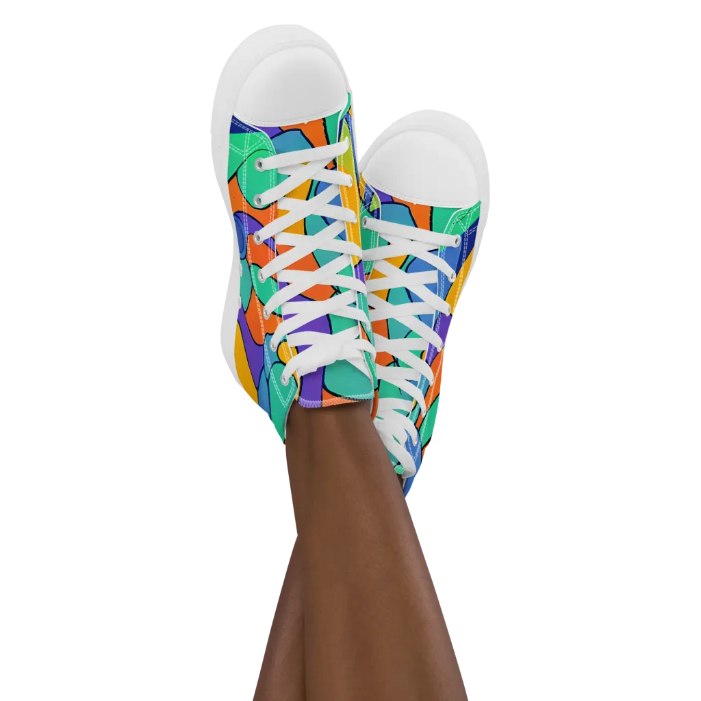 Archipenko Dream on Women's High Top Canvas Shoes — Front