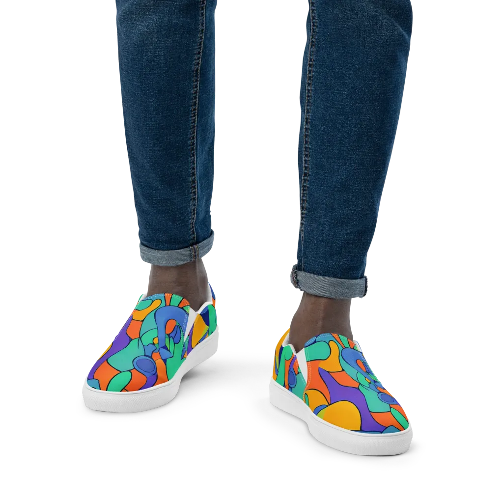 Archipenko Dream on Men's Slip-On Canvas Shoes — Front