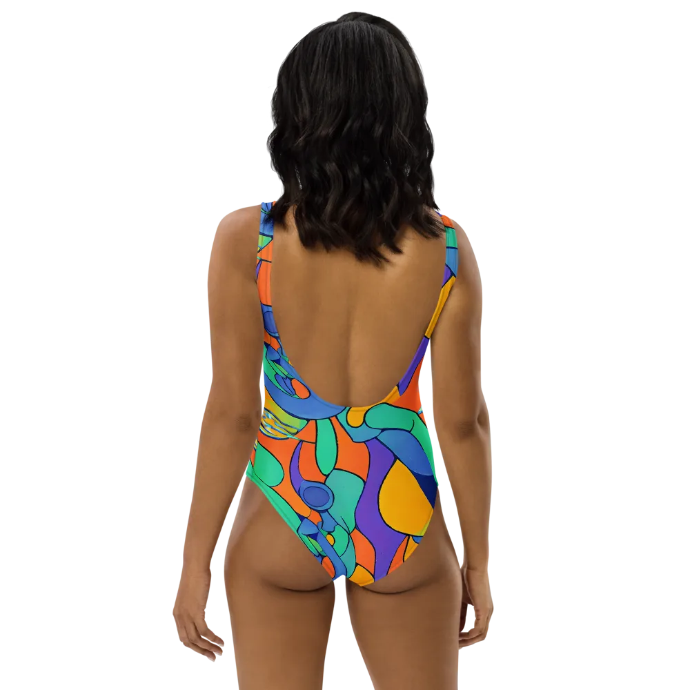 Archipenko Dream on One-Piece Swimsuit — Back