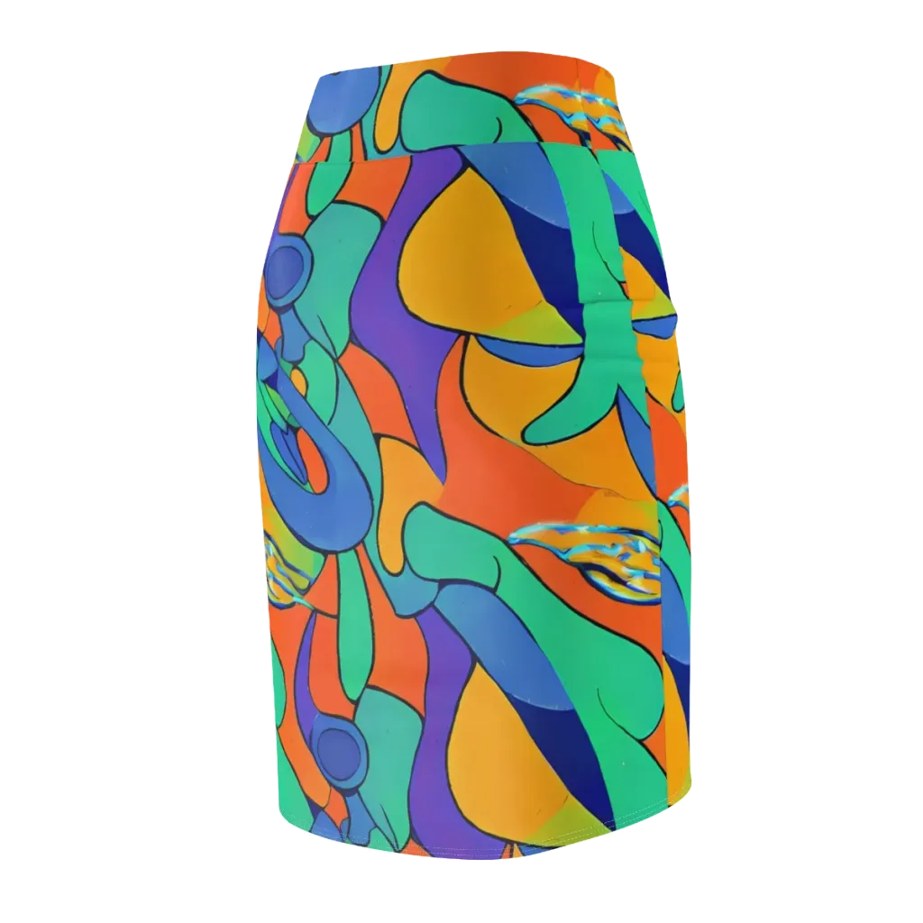 Archipenko Dream on Pencil Skirt — Back Side