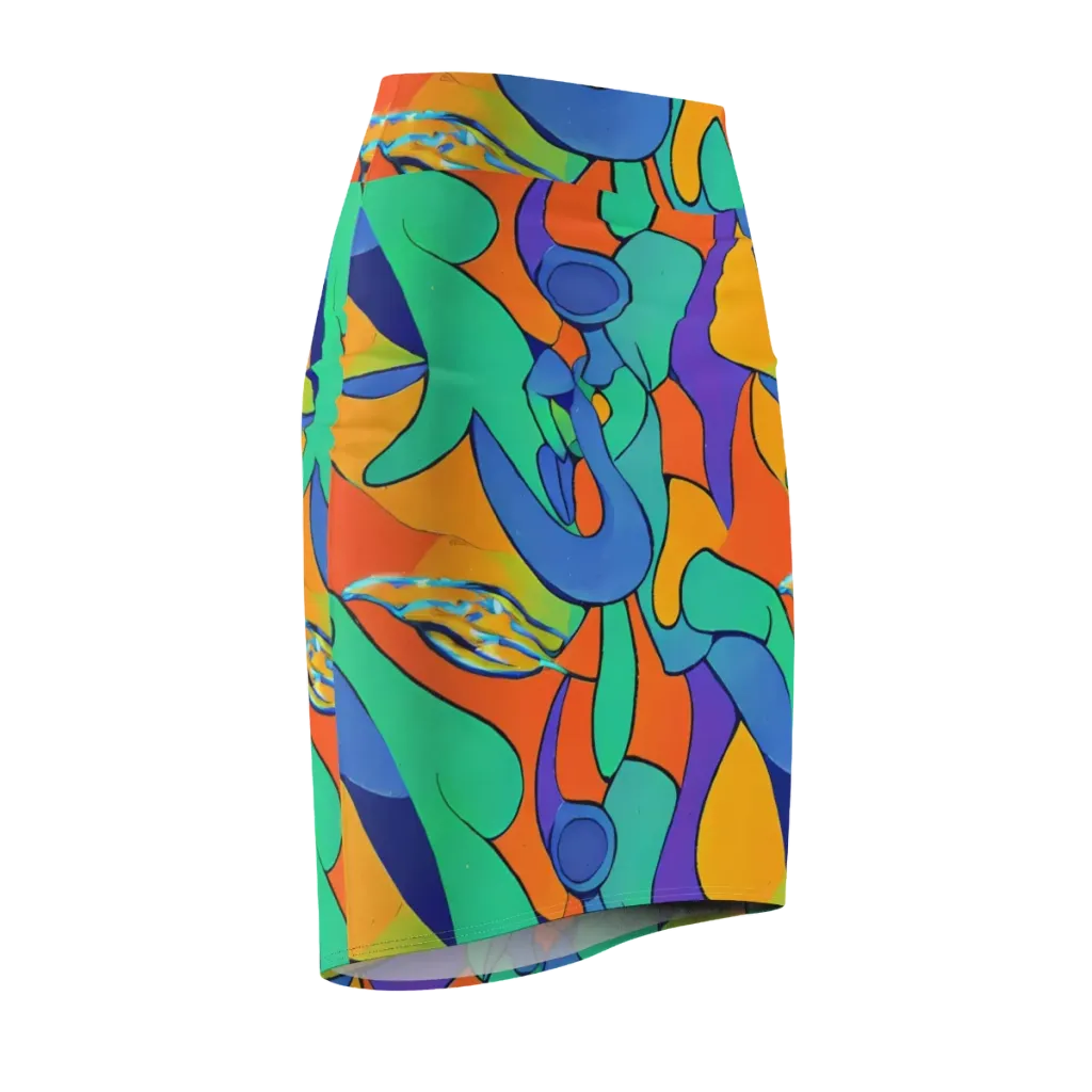 Archipenko Dream on Pencil Skirt — Front Side