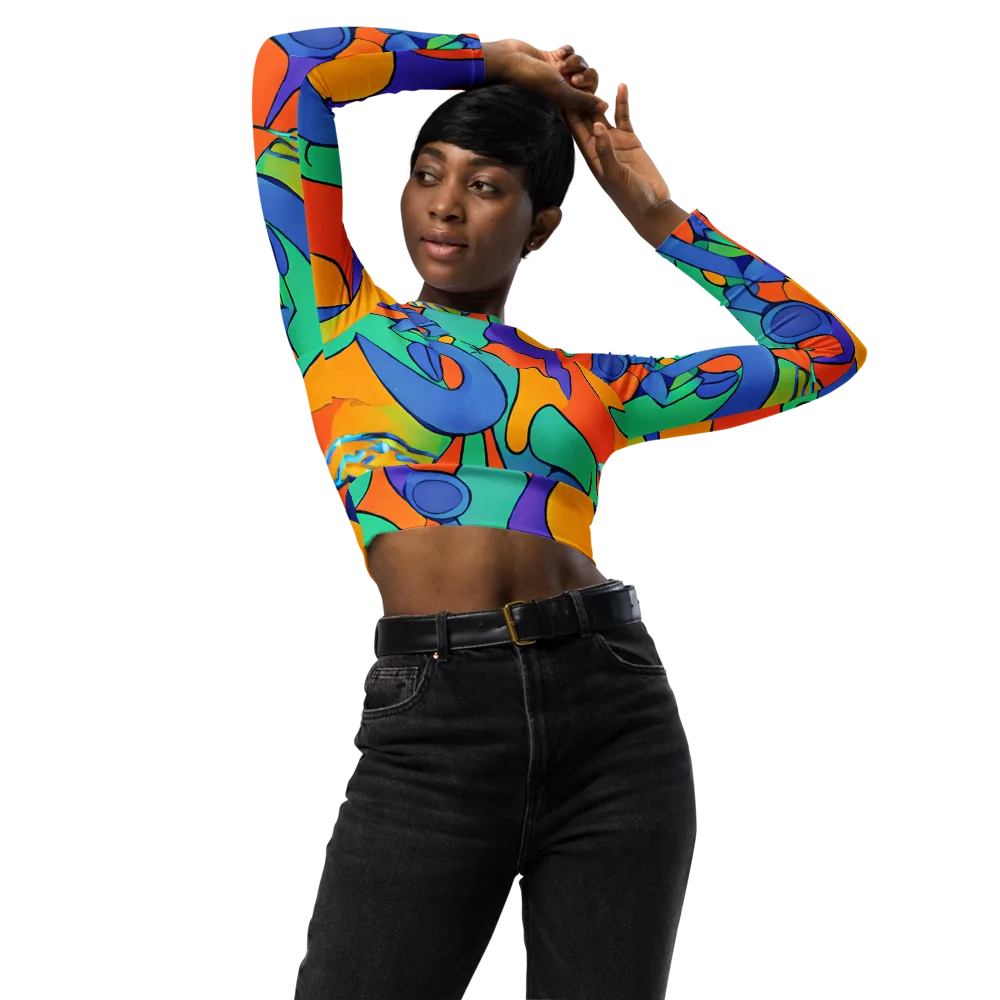 Archipenko Dream on Long Sleeve Crop Top — Front