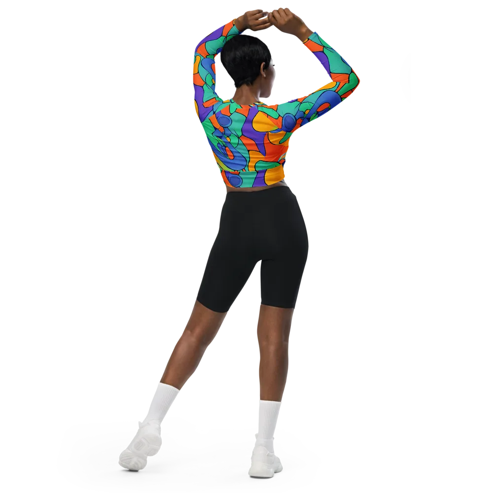 Archipenko Dream on Long Sleeve Crop Top — Back