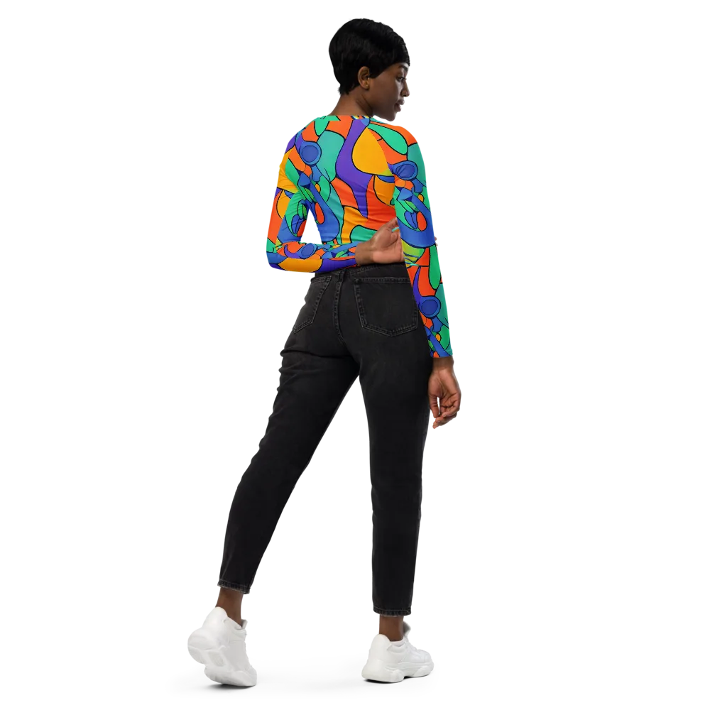 Archipenko Dream on Long Sleeve Crop Top — Right Back