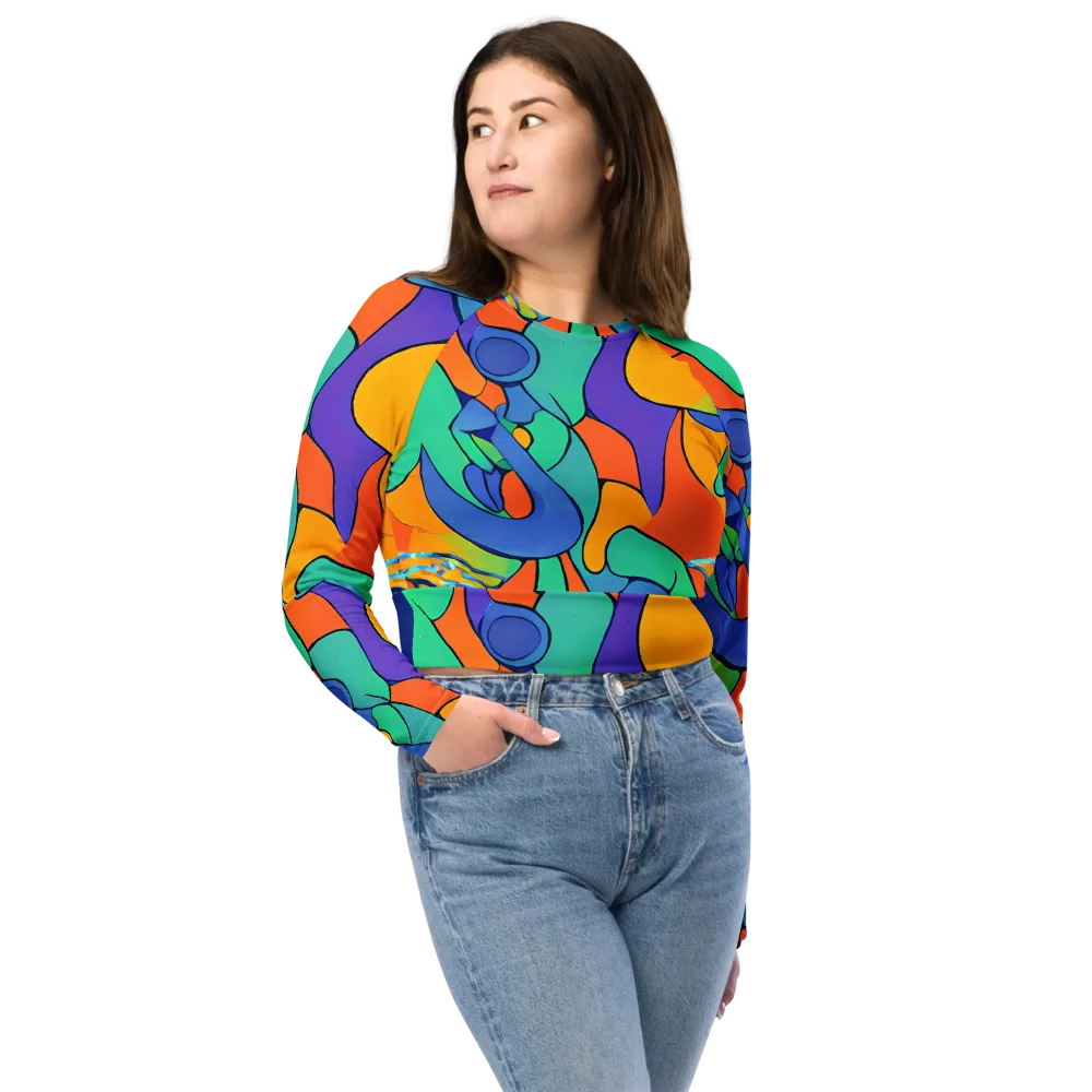Archipenko Dream on Long Sleeve Crop Top — Front