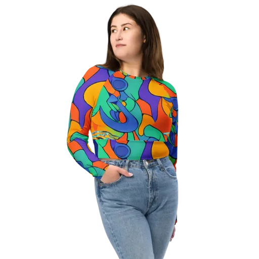 Archipenko Dream on a Long Sleeve Crop Top
