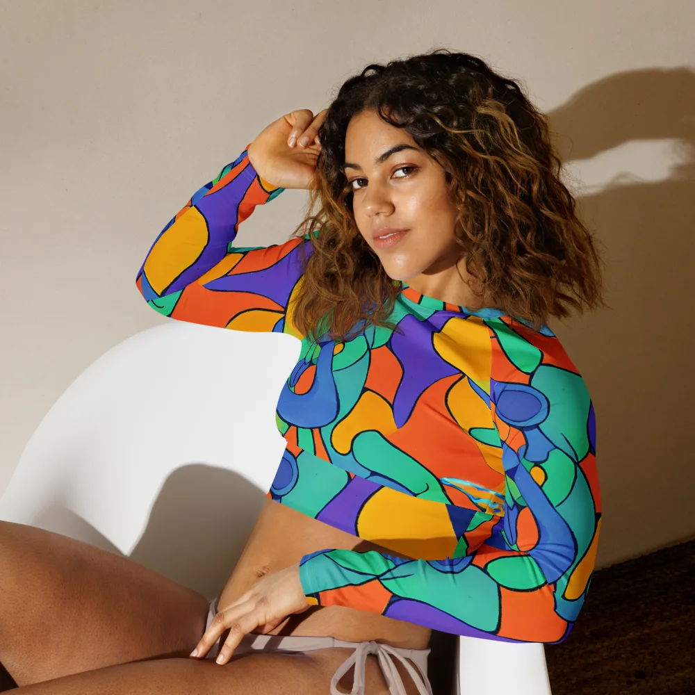 Archipenko Dream on Long Sleeve Crop Top — Left Front