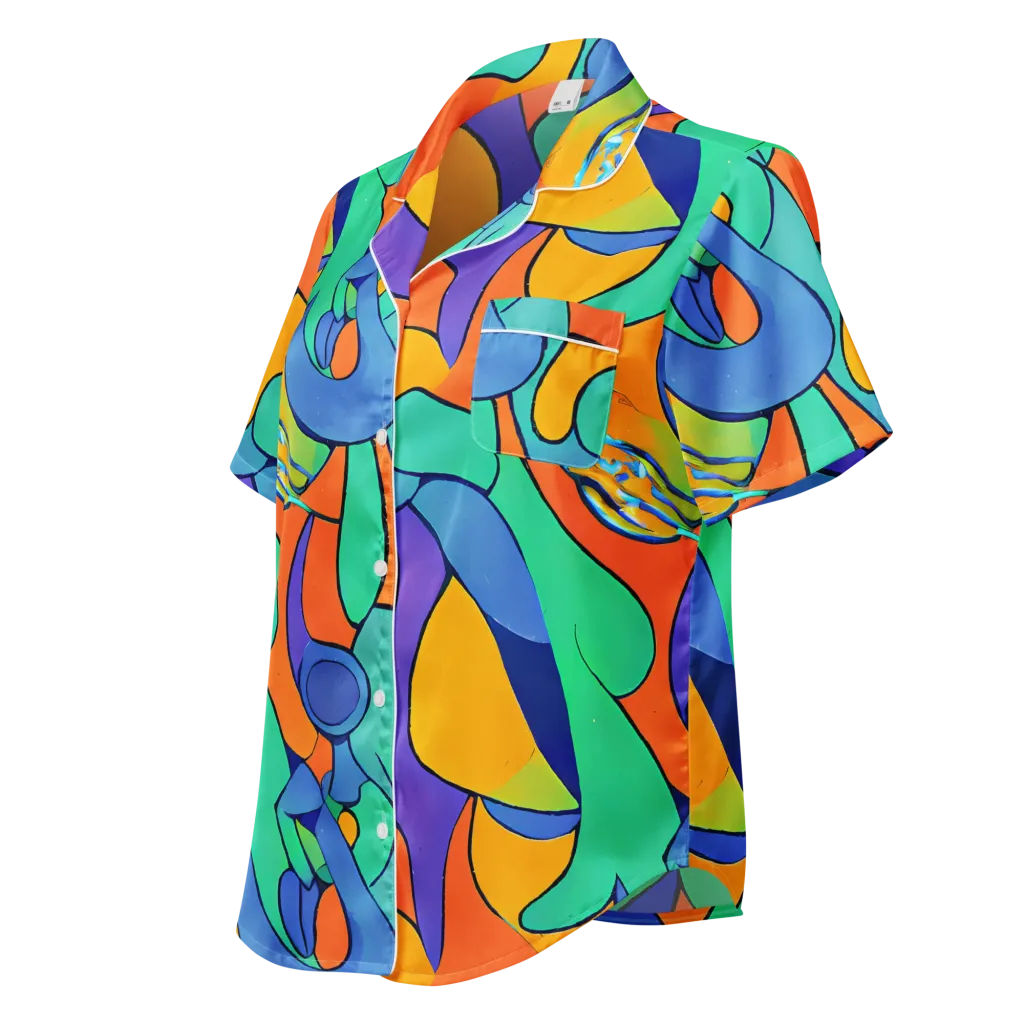 Archipenko Dream on Women's Short Sleeve Pajama Top — Left Front