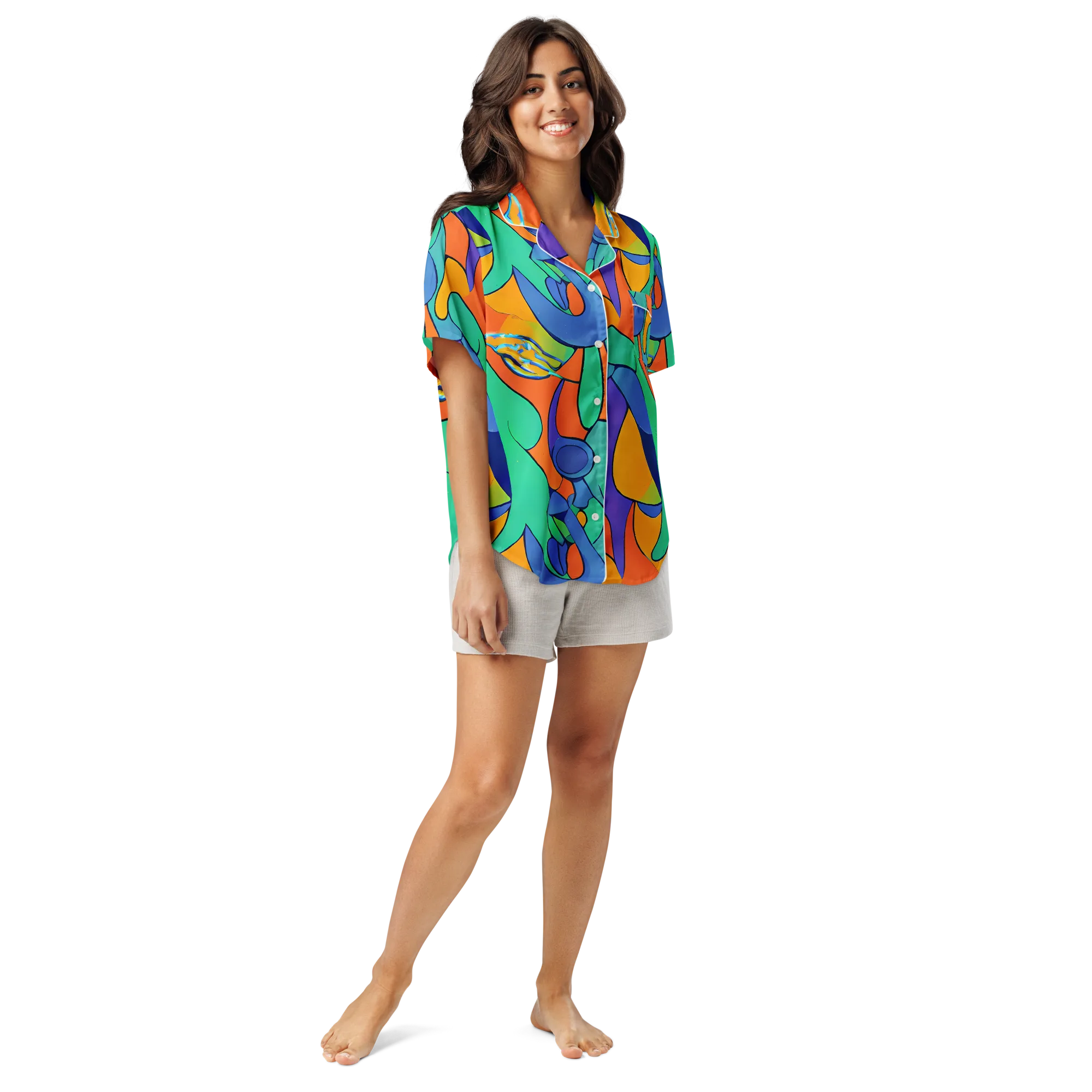 Archipenko Dream on Women's Short Sleeve Pajama Top — Front