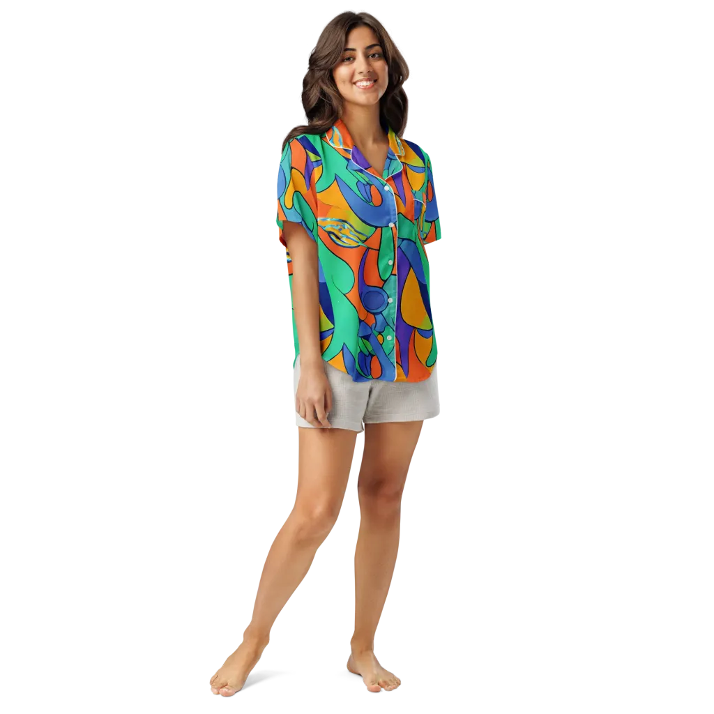 Archipenko Dream on Women's Short Sleeve Pajama Top — Front