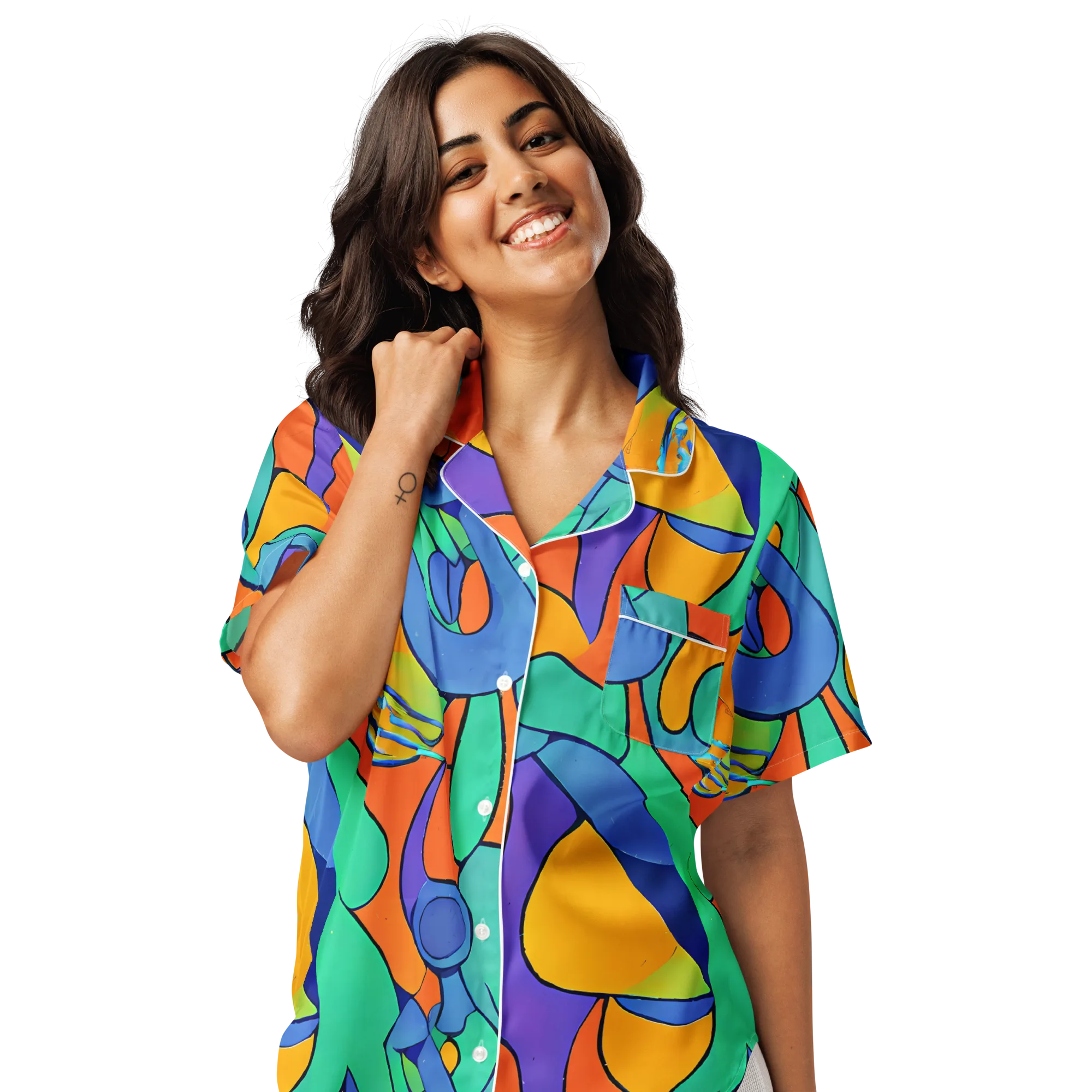 Archipenko Dream on Women's Short Sleeve Pajama Top — Front