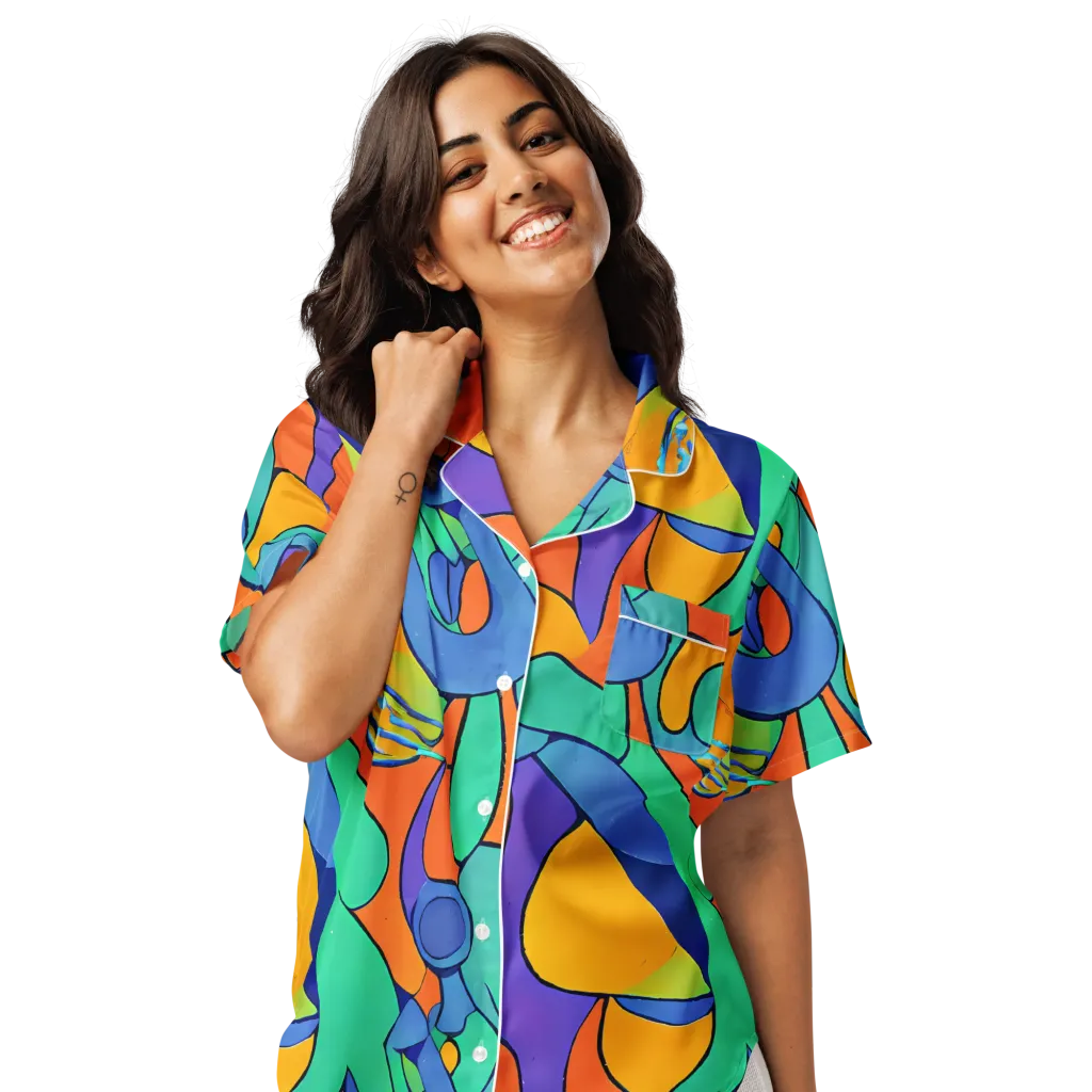 Archipenko Dream on Women's Short Sleeve Pajama Top — Front