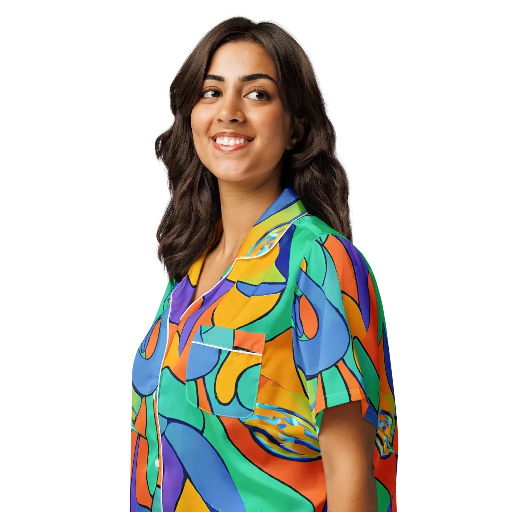 Archipenko Dream on Women's Short Sleeve Pajama Top — Left Front