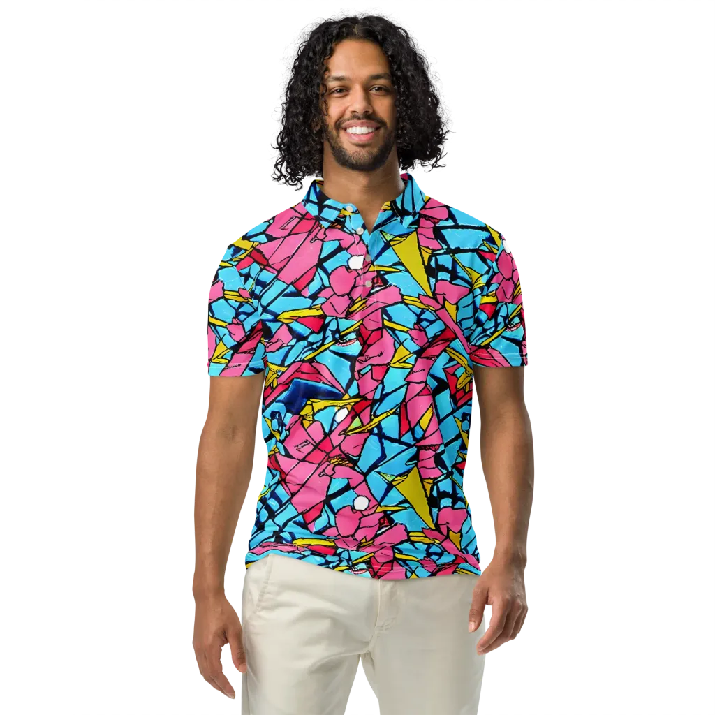 Barbier Bloom on Men's Slim Fit Polo Shirt — Front