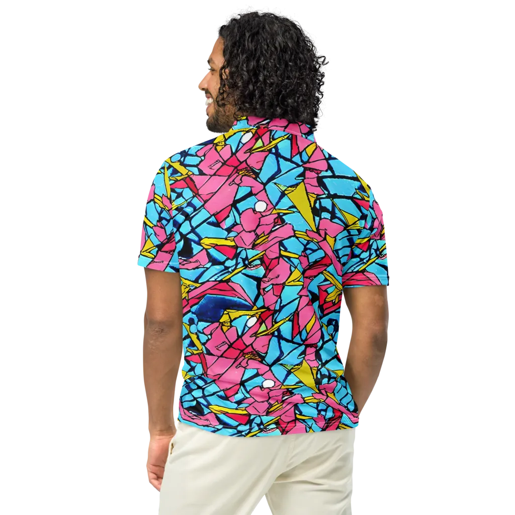 Barbier Bloom on Men's Slim Fit Polo Shirt — Back