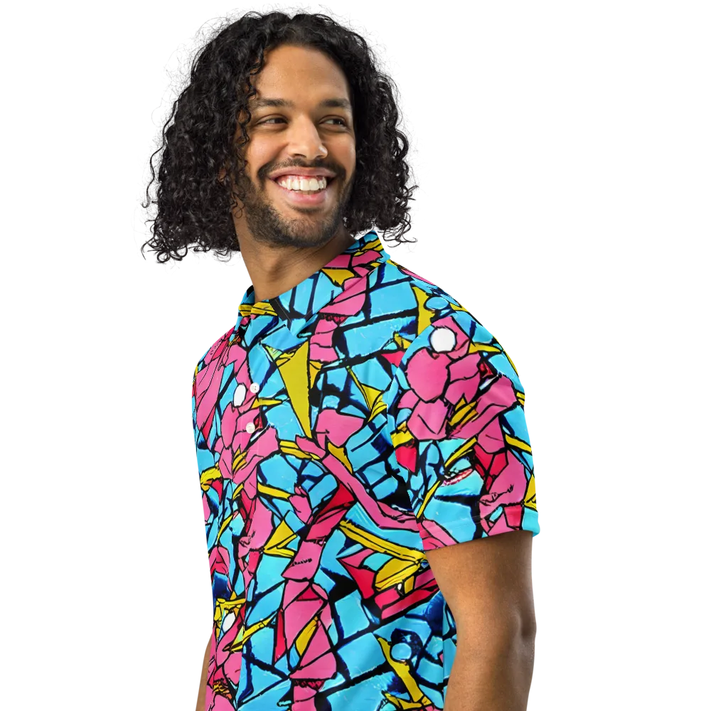 Barbier Bloom on Men's Slim Fit Polo Shirt — Left Front