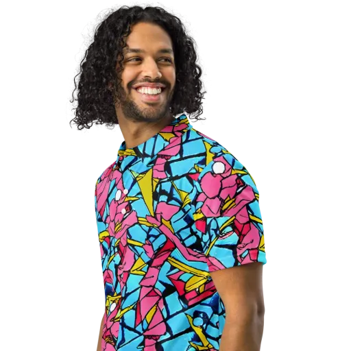 Barbier Bloom on a Men's Slim Fit Polo Shirt