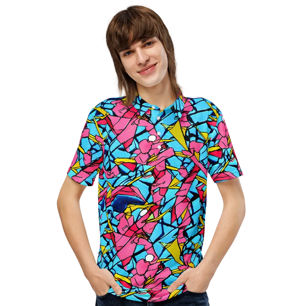 Barbier Bloom on Men's Slim Fit Polo Shirt — Front