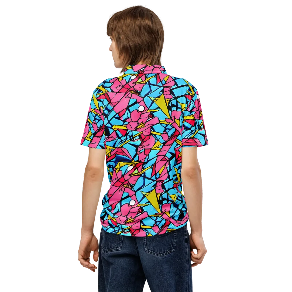 Barbier Bloom on Men's Slim Fit Polo Shirt — Back