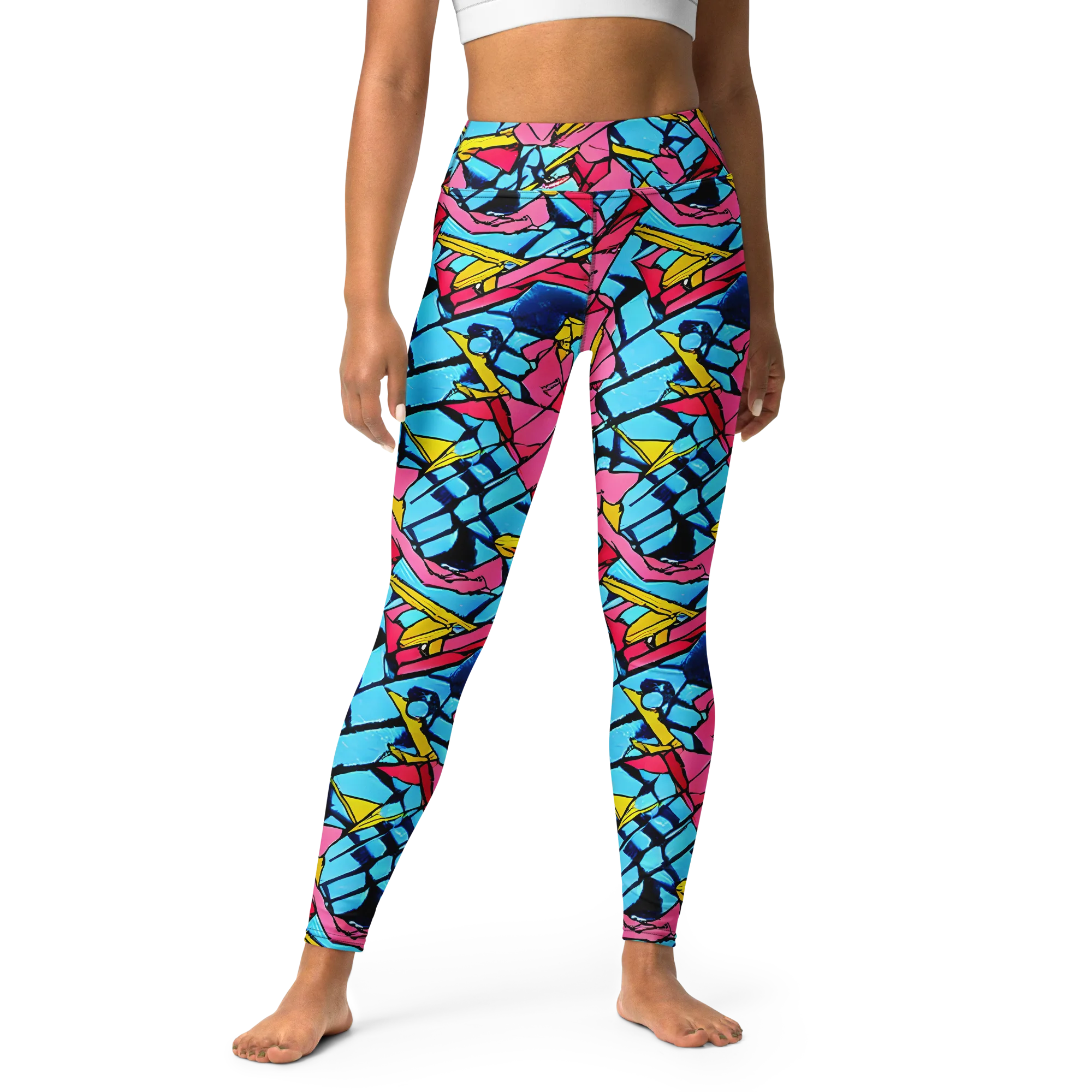 Barbier Bloom on Yoga Leggings — Front
