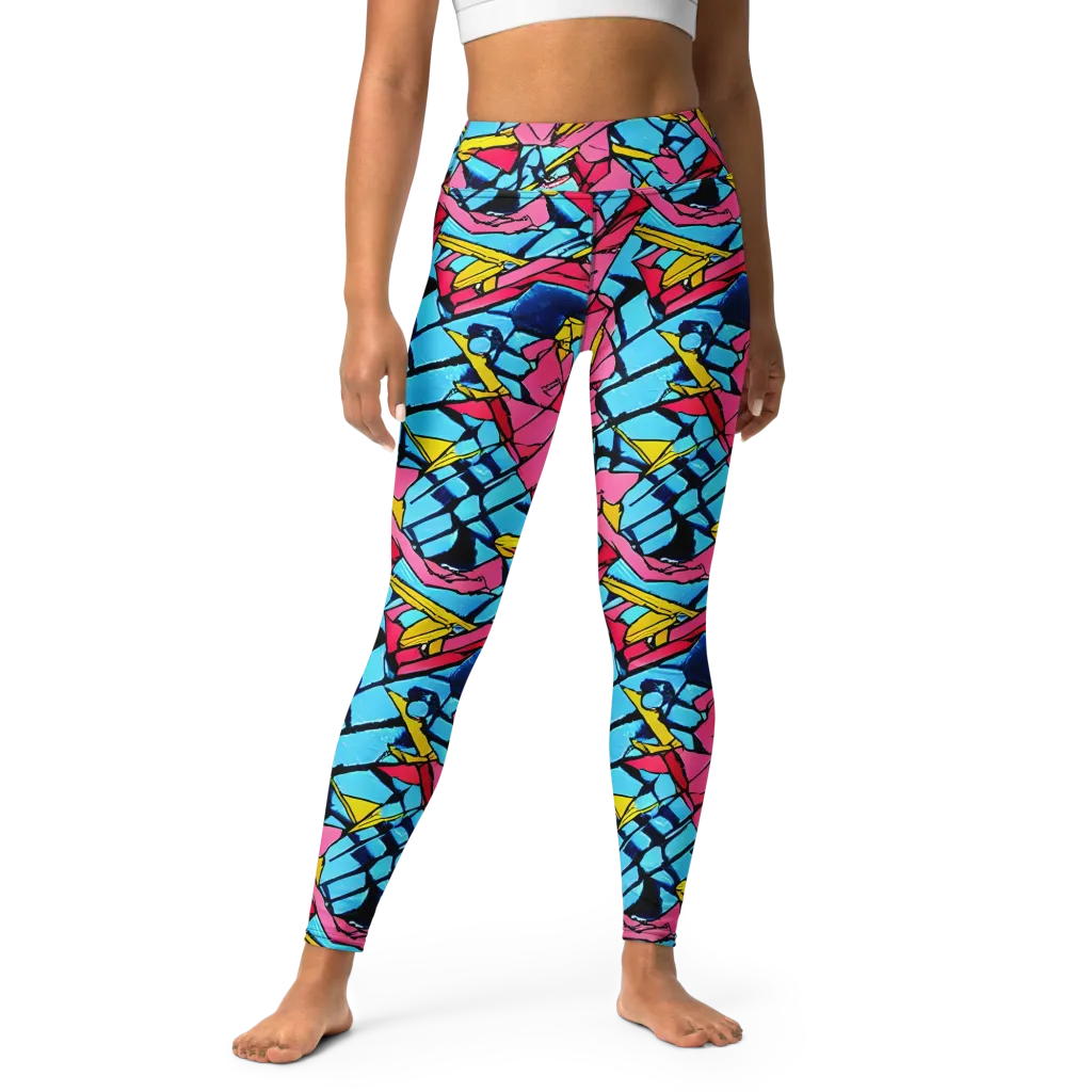 Barbier Bloom on Yoga Leggings — Front