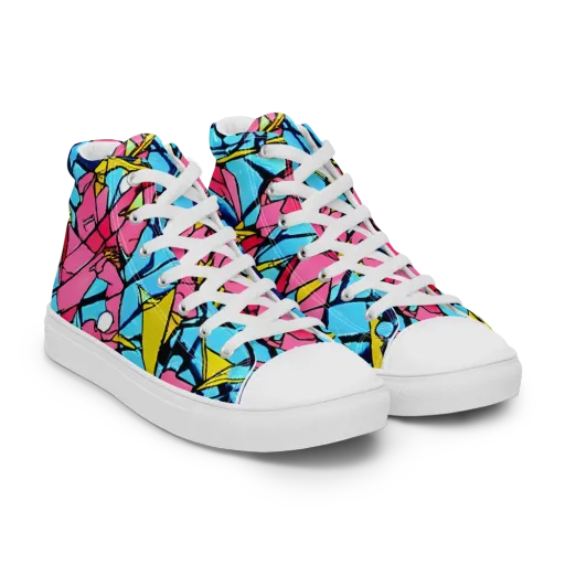 Barbier Bloom on a Men's High Top Canvas Shoes