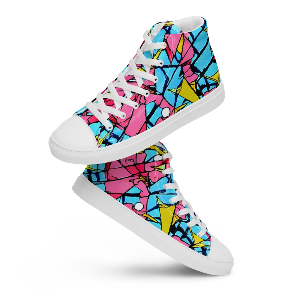 Barbier Bloom on Men's High Top Canvas Shoes — Front