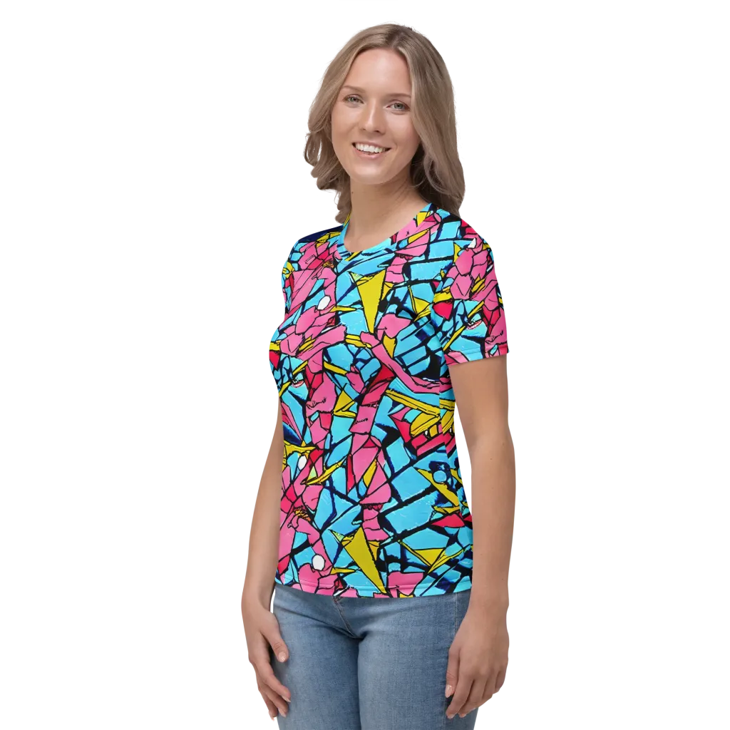 Barbier Bloom on Women's Crew Neck T-Shirt — Left