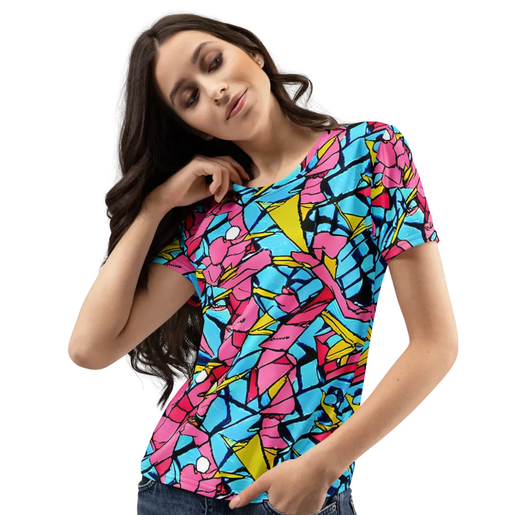 Barbier Bloom on Women's Crew Neck T-Shirt — Left Front