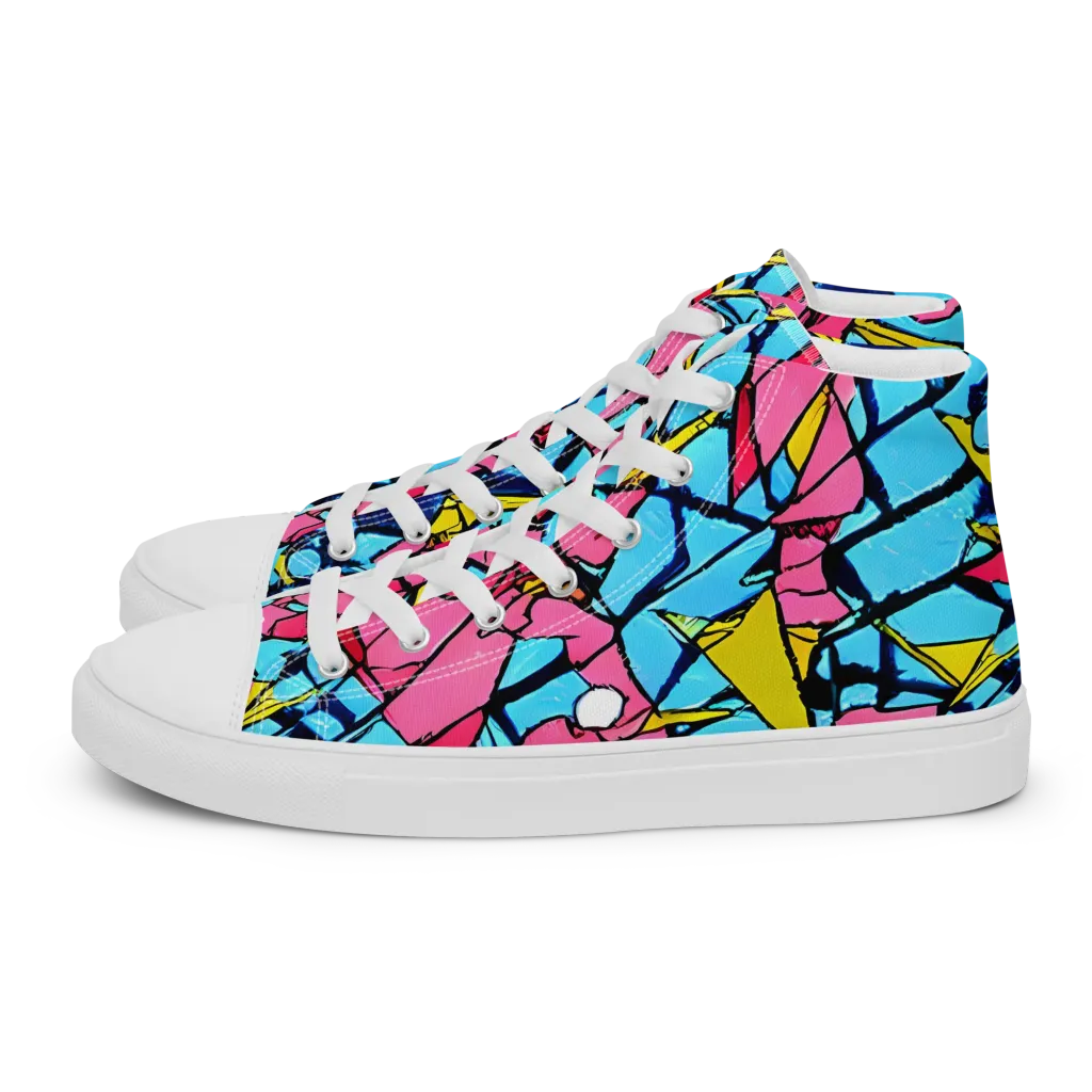 Barbier Bloom on Women's High Top Canvas Shoes — Left