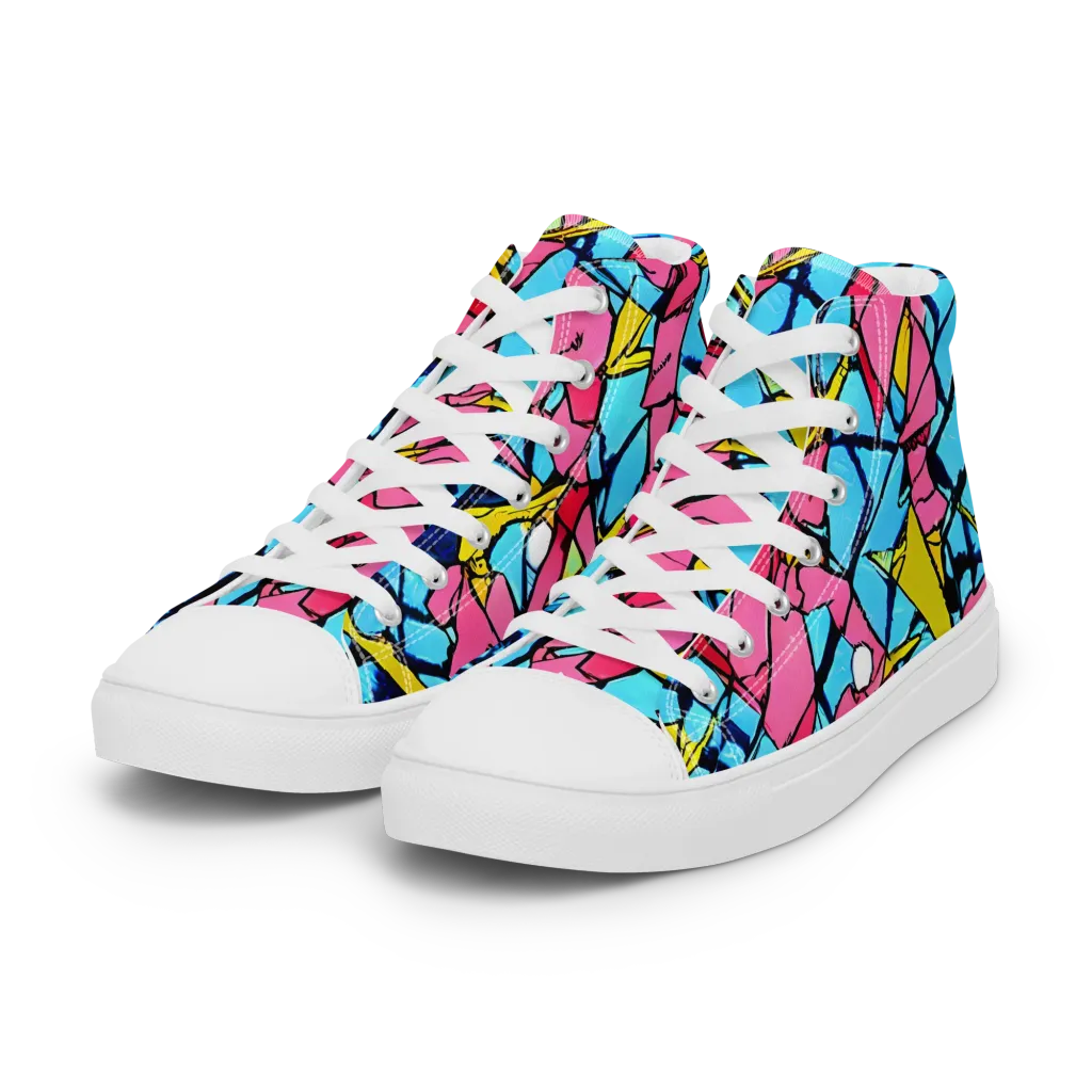 Barbier Bloom on Women's High Top Canvas Shoes — Left Front