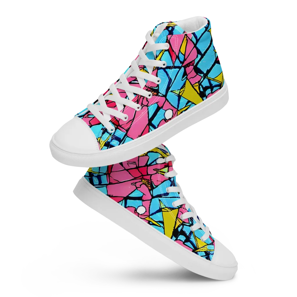 Barbier Bloom on Women's High Top Canvas Shoes — Front