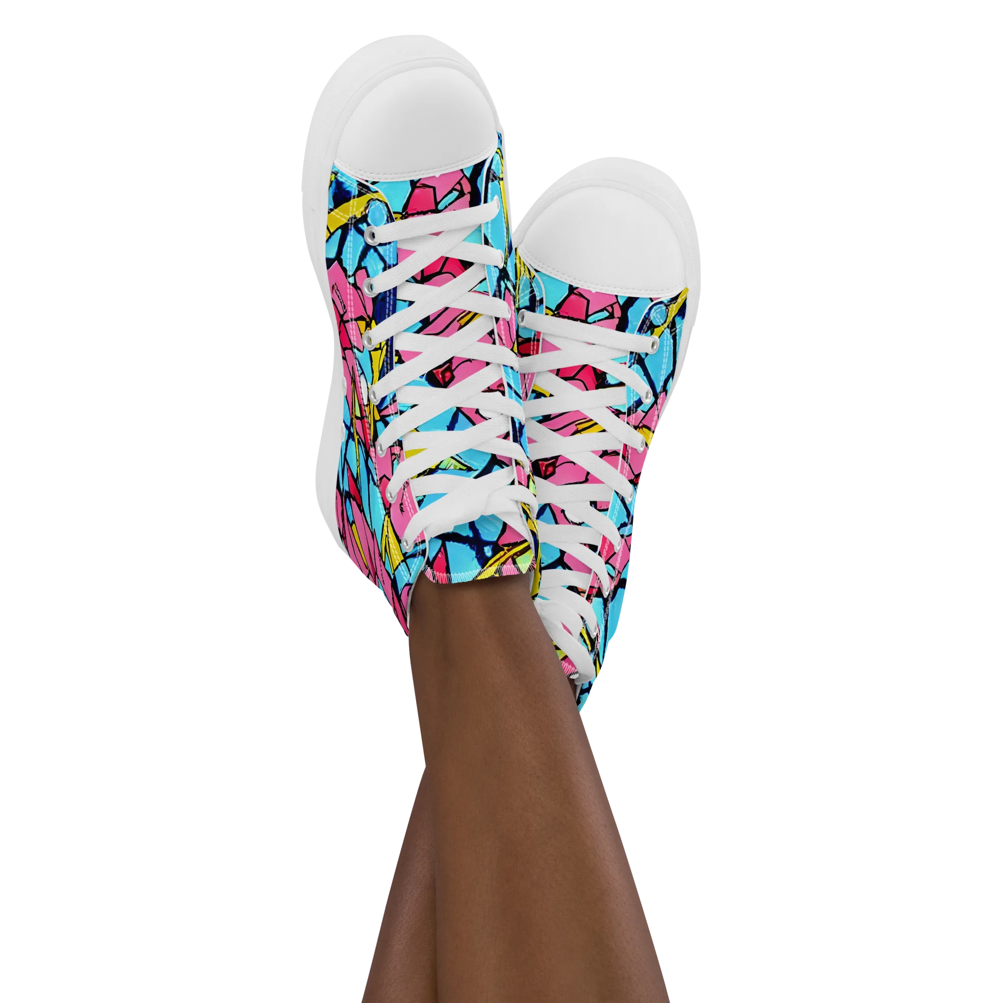 Barbier Bloom on Women's High Top Canvas Shoes — Front