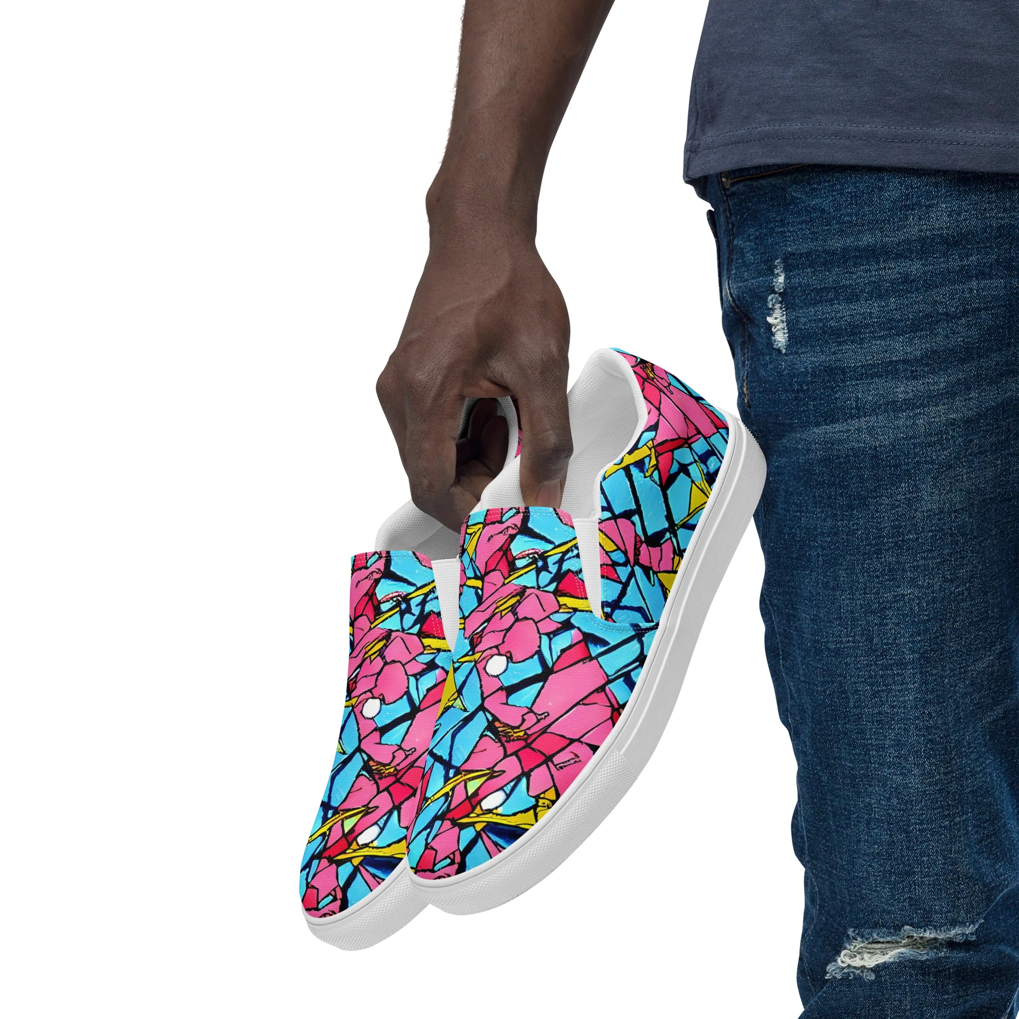 Barbier Bloom on Men's Slip-On Canvas Shoes — Left Front