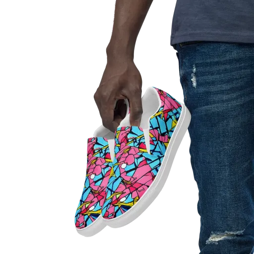 Barbier Bloom on a Men's Slip-On Canvas Shoes