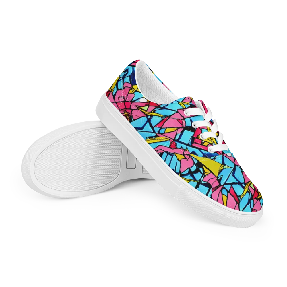 Barbier Bloom on Men's Lace-Up Canvas Shoes — Right Front