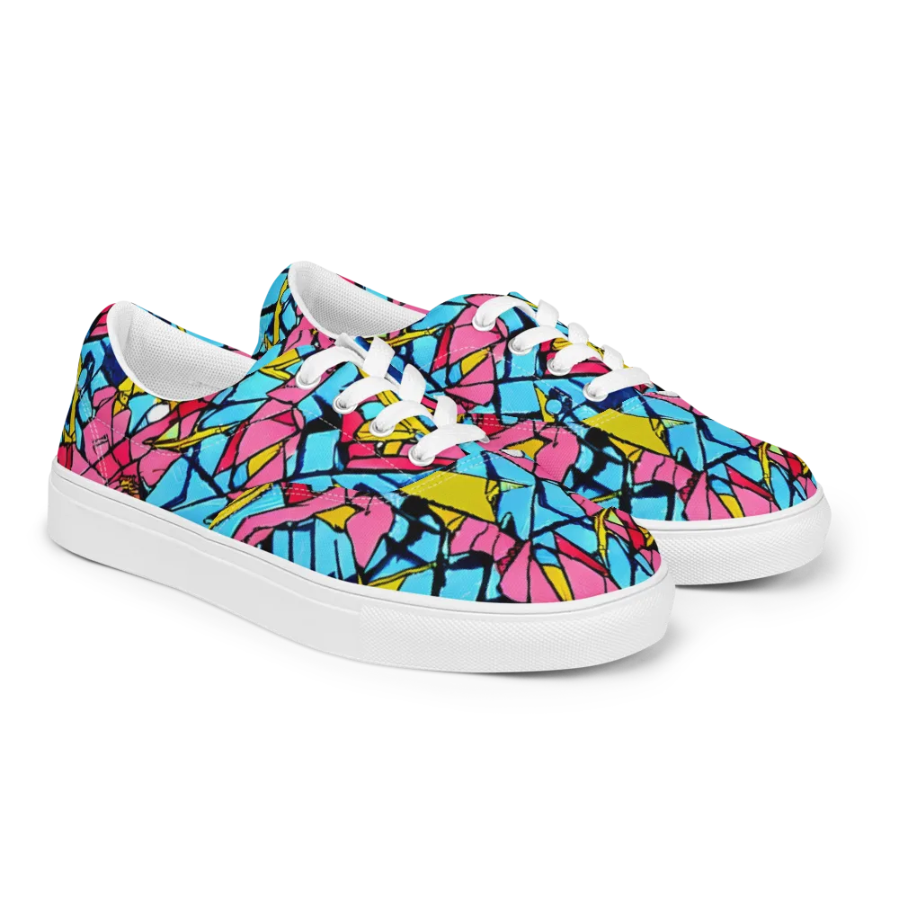 Barbier Bloom on Men's Lace-Up Canvas Shoes — Right Front