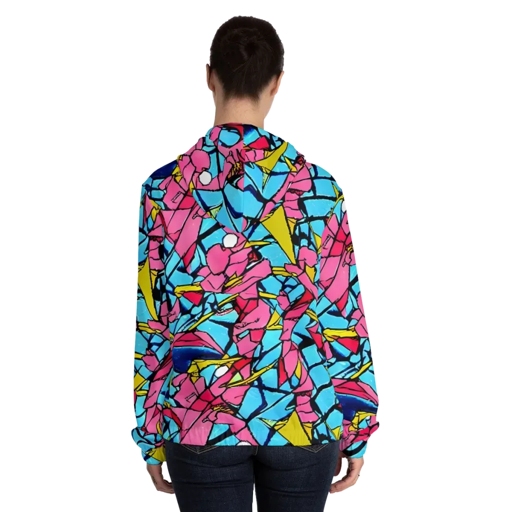 Barbier Bloom on Women's Full-Zip Hoodie — Back On Person