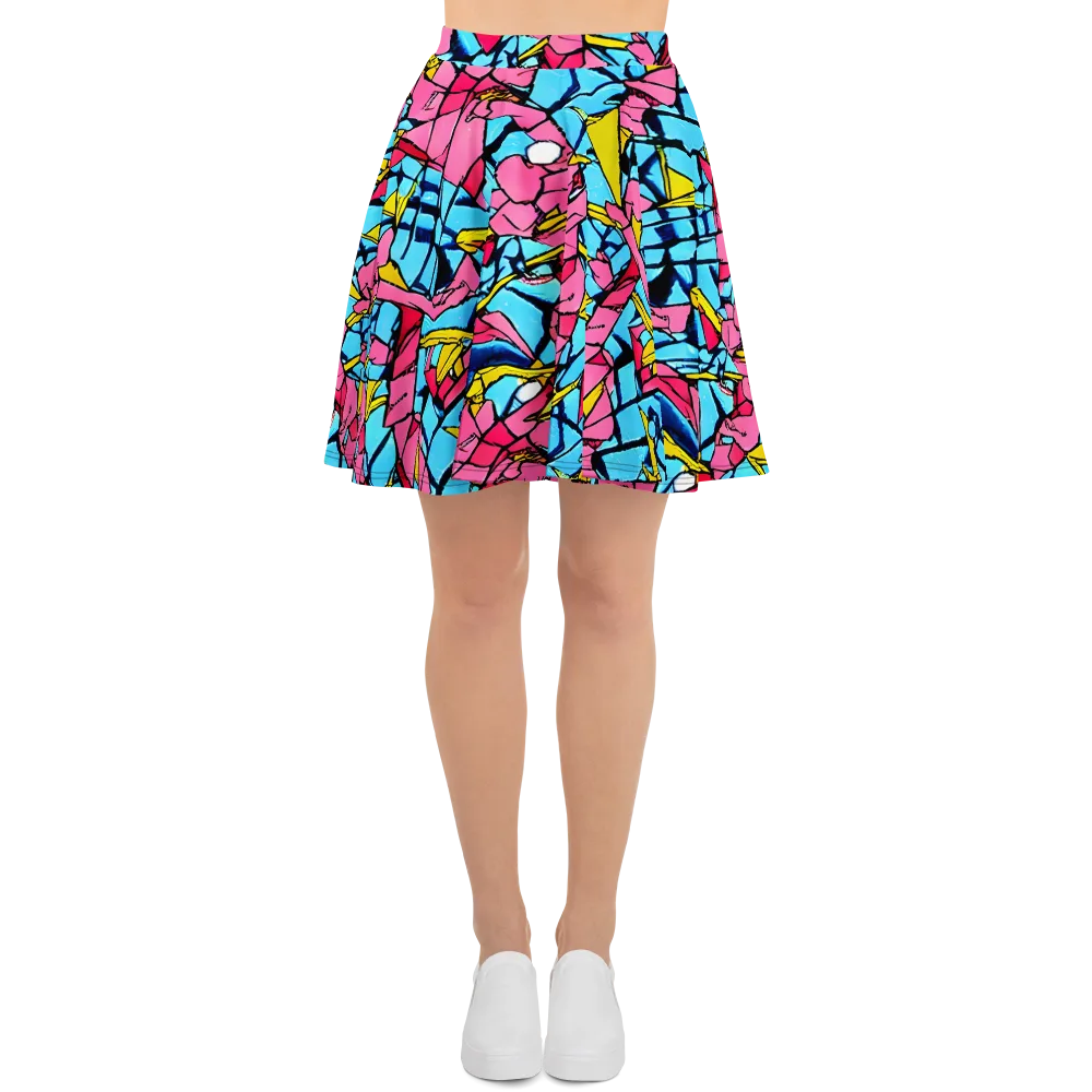 Barbier Bloom on Skater Skirt — Front