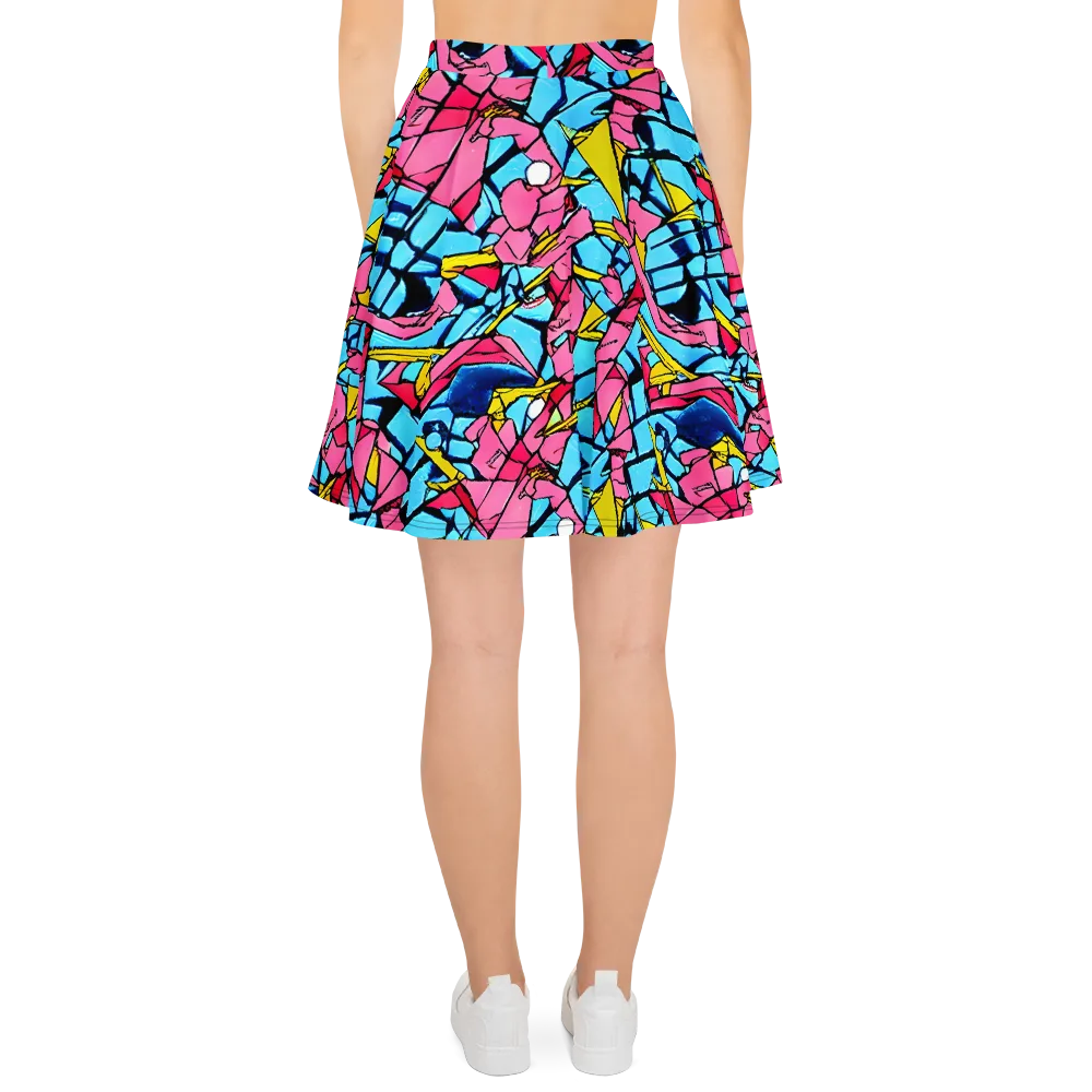 Barbier Bloom on Skater Skirt — Back