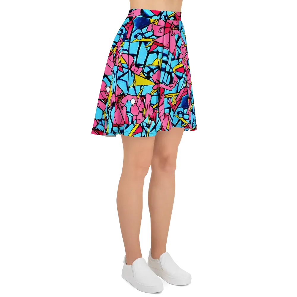 Barbier Bloom on Skater Skirt — Right