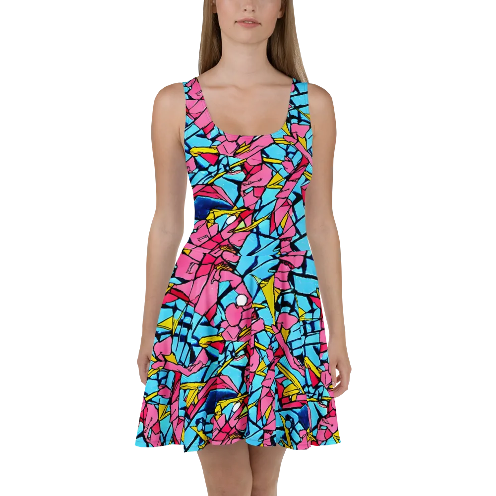 Barbier Bloom on Skater Dress — Front