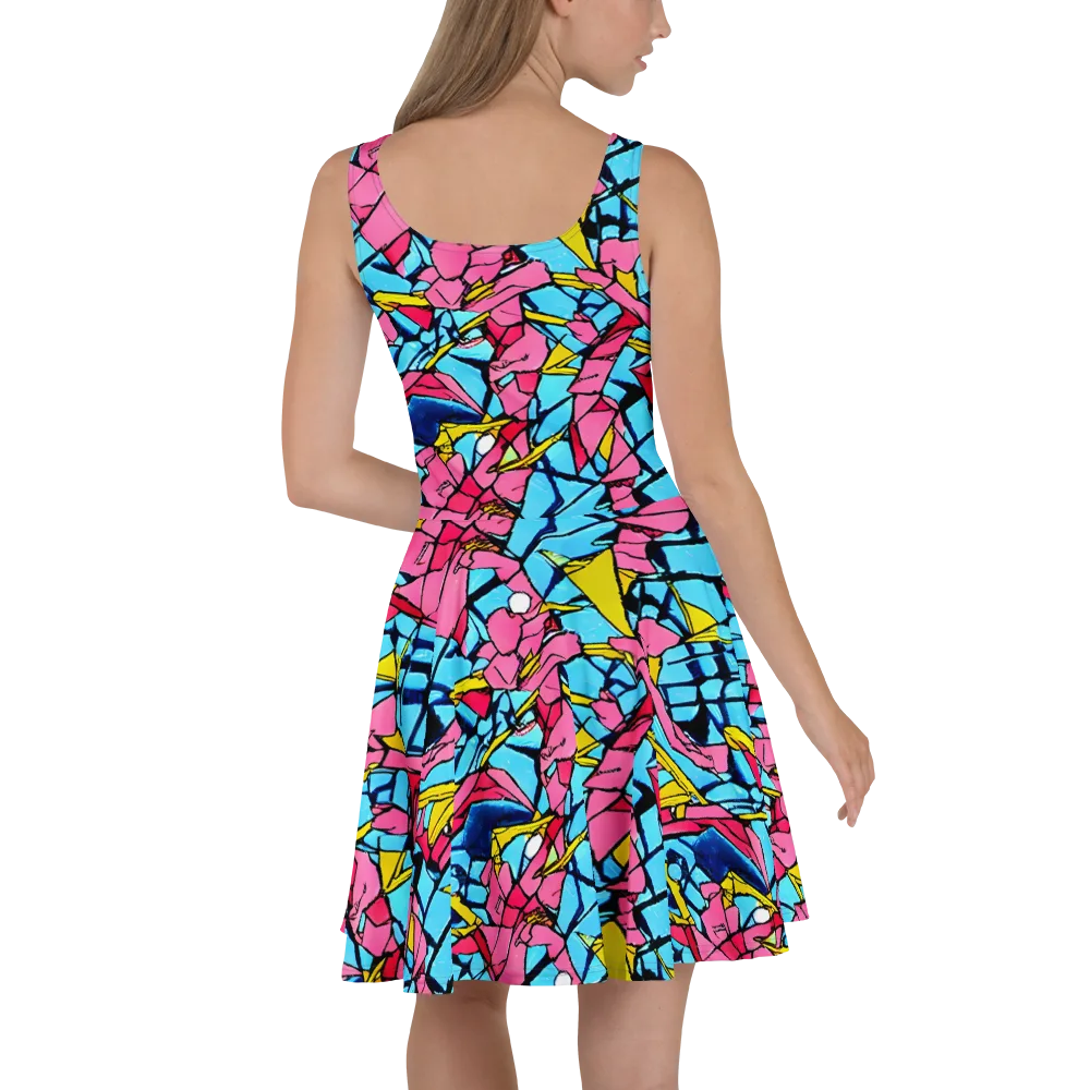 Barbier Bloom on Skater Dress — Back