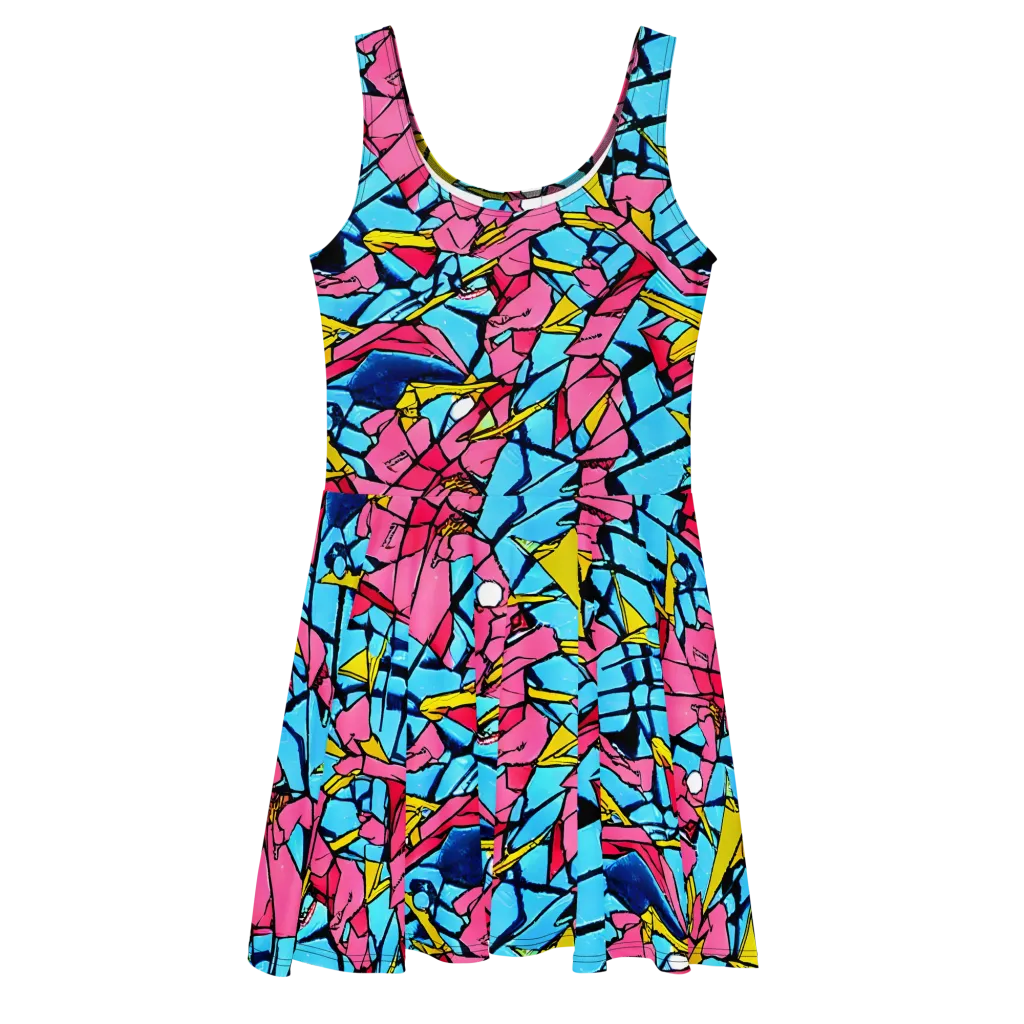 Barbier Bloom on Skater Dress — Front