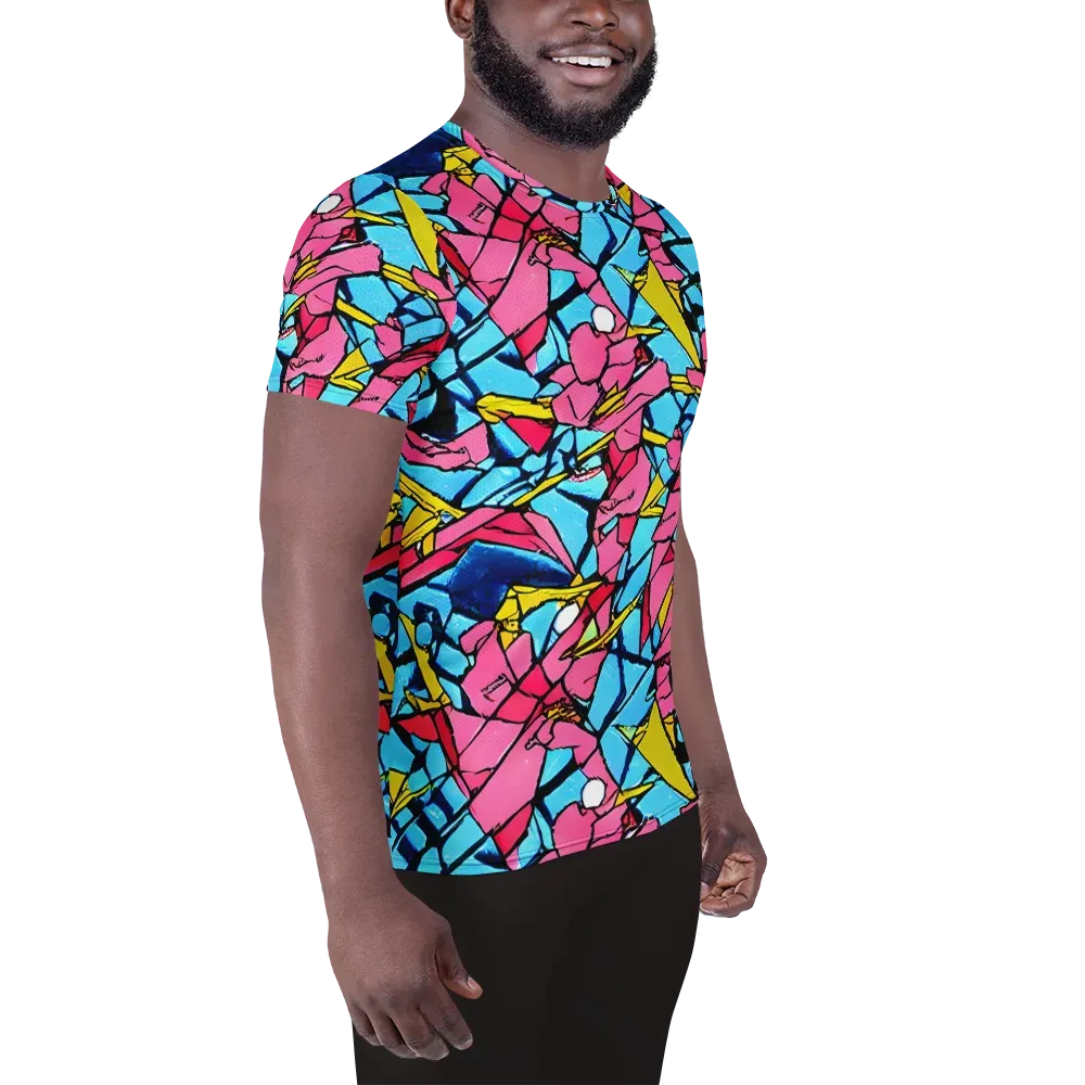 Barbier Bloom on Men's Athletic T-Shirt — Right