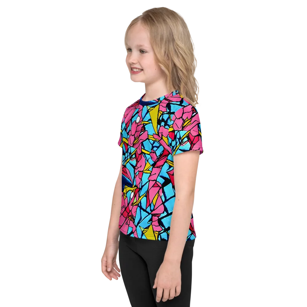 Barbier Bloom on Kids Crew Neck T-Shirt — Left